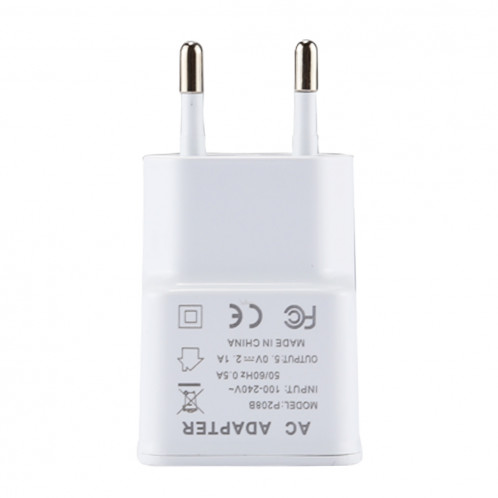 Chargeur USB 5V 2.1A à identification intelligente avec câble de chargement USB de 1 m à 8 broches, prise européenne pour iPhone XR / iPhone XS MAX / iPhone X et XS / iPhone 8 et 8 Plus / iPhone 7 et 7 Plus / iPhone SH022W1078-08