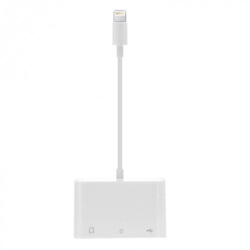 NK-1081 8 broches sur SD + TF + Adaptateur de lecteur de caméra Port USB, support IOS 9.2-11, Pour iPhone, iPad (blanc) SH002W1376-08