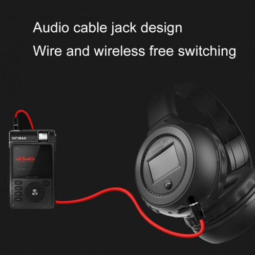 ZEALOT B570 casque de subwoofer Bluetooth sans fil filaire stéréo avec conception d'écran couleur LED et microphone HD et FM, Pour les téléphones mobiles, tablettes et ordinateurs portables, prend en charge une SZ224B936-015