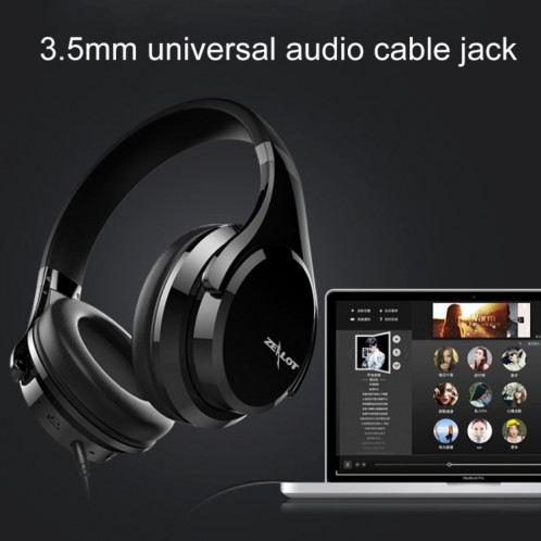 ZEALOT B21 casque stéréo filaire sans fil Bluetooth 4.0 subwoofer avec prise de câble Audio universelle 3,5 mm et microphone HD, Pour téléphones mobiles, tablettes et ordinateurs portables (noir) SZ226B1625-016