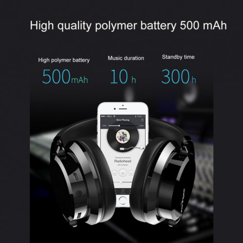 ZEALOT B21 casque stéréo filaire sans fil Bluetooth 4.0 subwoofer avec prise de câble Audio universelle 3,5 mm et microphone HD, Pour téléphones mobiles et tablettes et ordinateurs portables (Argent) SZ226S1702-016