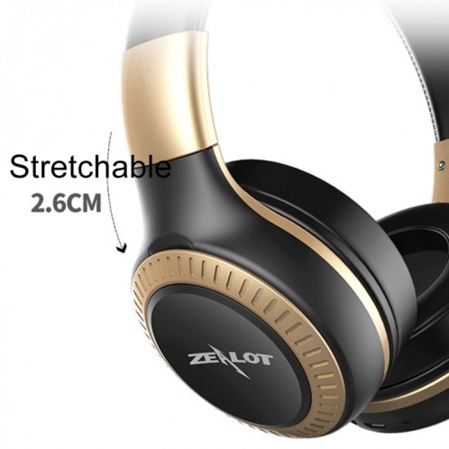 ZEALOT B20 casque stéréo filaire sans fil Bluetooth 4.0 subwoofer avec prise de câble Audio universelle 3,5 mm et microphone HD, Pour téléphones mobiles, tablettes et ordinateurs portables (noir) SZ227B62-013