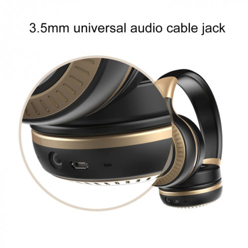 ZEALOT B20 casque stéréo filaire sans fil Bluetooth 4.0 subwoofer avec prise de câble Audio universelle 3,5 mm et microphone HD, Pour téléphones mobiles et tablettes et ordinateurs portables (Or) SZ227J1068-013