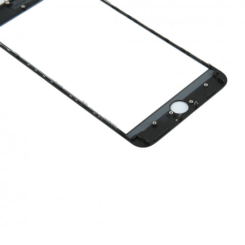 iPartsAcheter pour l'iPhone 8 Plus lentille extérieure de verre d'écran avant avec le cadre avant d'écran d'affichage à cristaux liquides et l'adhésif optiquement clair d'OCA (noir) SI666B726-06