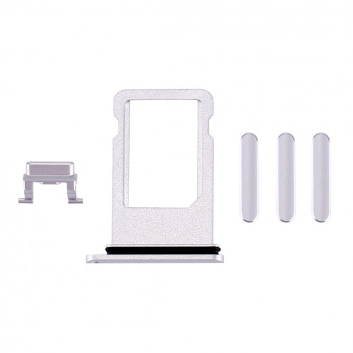 iPartsAcheter pour iPhone 8 Plus Plateau de la carte + Touche de contrôle du volume + Bouton d'alimentation + Touche de vibreur interrupteur muet (Argent) SI310S1061-05