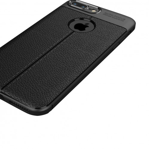 Etui de protection arrière en TPU Litchi Texture pour iPhone 8 Plus & 7 Plus (Noir) SH811B1041-011