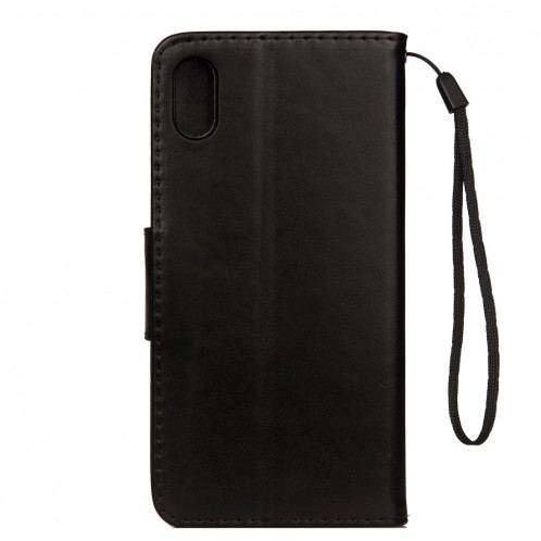 Étui à rabat horizontal en cuir avec motif papillon en relief avec porte-monnaie et porte-monnaie et porte-monnaie pour iPhone XR (noir) SH039B864-09