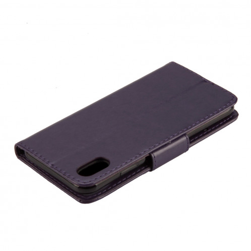 Étui à rabat horizontal en cuir avec motif papillon en relief, porte-cartes, porte-monnaie et porte-monnaie pour iPhone XS Max (violet foncé) SH14DZ1062-09