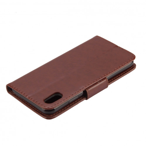 Étui à rabat horizontal avec motif papillon en relief avec fente pour cartes, porte-monnaie et porte-monnaie et lanière pour iPhone XS Max (marron) SH014Z1253-09