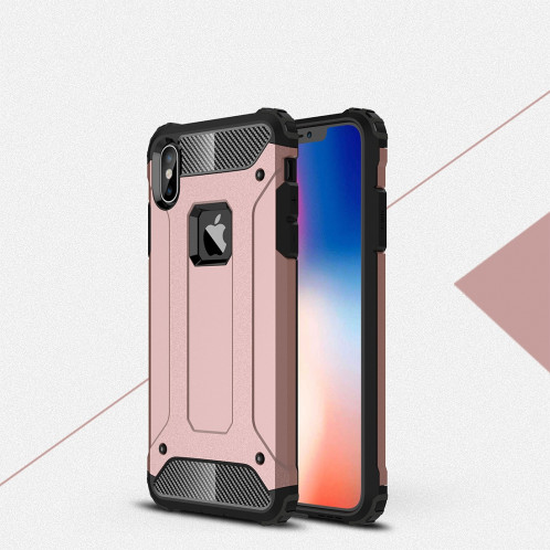 Coque arrière TPU + PC Armor pour iPhone XS Max (Rose Gold) SH51RG653-02