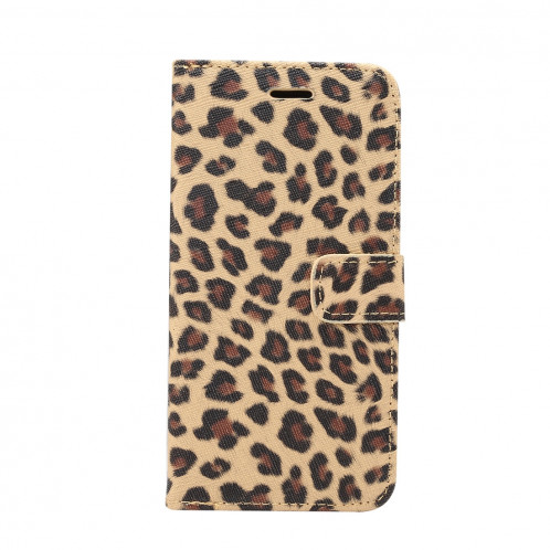 Étui à rabat horizontal motif léopard pour iPhone XS Max, avec porte-monnaie et fentes pour carte (marron) SH210Z1078-07