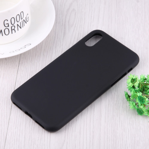 Coque en TPU souple couleur unie pour iPhone XS Max (noir) SH393B533-06