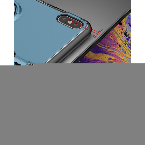 Étui de protection magnétique 360 ​​degrés bague de rotation pour iPhone XS Max (bleu) SH577L1732-010