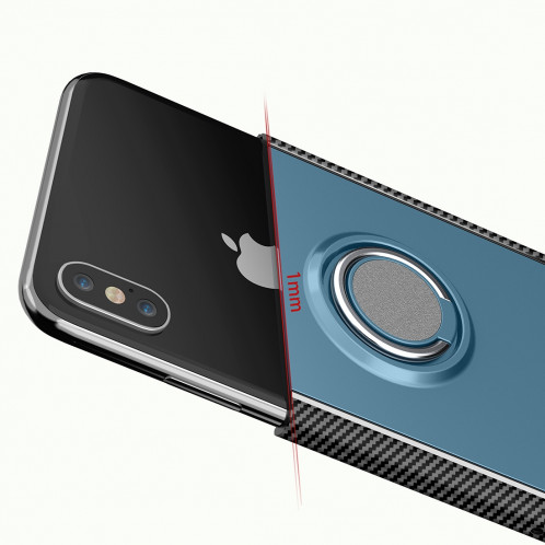 Housse de protection magnétique à 360 degrés pour anneau de rotation pour iPhone XS Max (or rose) SH77RG975-010