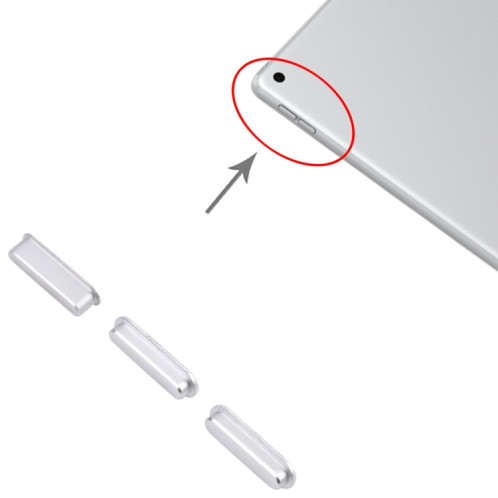 Bouton d'alimentation et bouton de commande de volume pour iPad 10,2 pouces 2019 2020 2021 (argent) SH145S1301-04