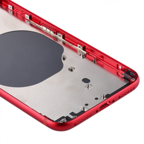 Couvercle arrière de la batterie avec couvercle de l'objectif de l'appareil photo et plateau de la carte SIM et touches latérales pour iPhone SE 2020 (rouge) SH14RL640-06