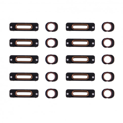 10 PCS iPartsAcheter 2 en 1 pour iPhone SE Port de charge support de retenue + anneau de prise casque (or rose) S174RG742-05