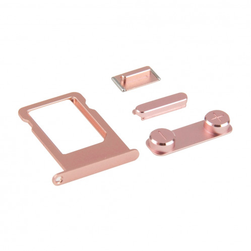 iPartsBuy pour iPhone SE Boutons latéraux + plateau de carte SIM (or rose) SI62RG1543-05