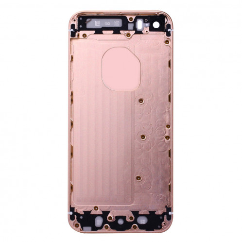 iPartsAcheter 5 en 1 pour iPhone SE Original (Couverture arrière + Porte-cartes + Touche de contrôle du volume + Bouton d'alimentation + Touche de vibreur interrupteur muet) Couvercle de boîtier complet (Or rose) SI00RG1008-08