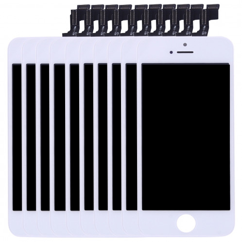 10 PCS iPartsAcheter 3 en 1 pour iPhone SE (LCD + Frame + Touch Pad) Assemblage de numériseur (Blanc) S102WT192-07