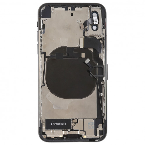 Couvercle de la batterie avec touches latérales et vibreur et haut-parleur fort et bouton d'alimentation + bouton de volume Câble câble et plateau pour cartes et adhésif de batterie pour iPhone X SH25BL1980-06