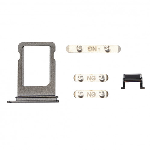 iPartsAchetez pour le plateau de carte d'iPhone X + la clé de contrôle de volume + le bouton d'alimentation + la touche vibrante de commutateur de sourdine (gris) SI321H1755-05