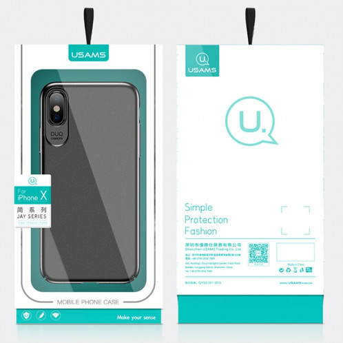 USAMS Jay Series pour iPhone X / XS PC peinture à l'huile surface antichoc étui de protection (argent) SU078S1545-08