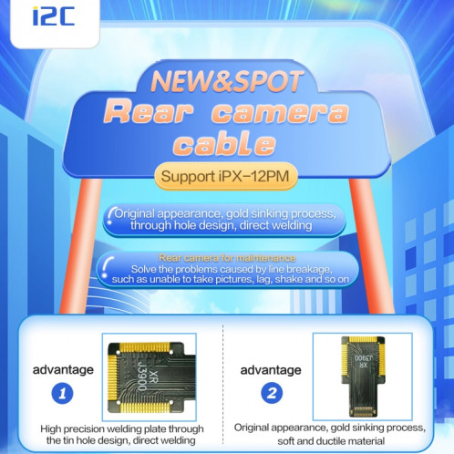 Pour iPhone X J4000 i2C Câble de caméra téléobjectif orienté vers l'arrière SH9953313-06