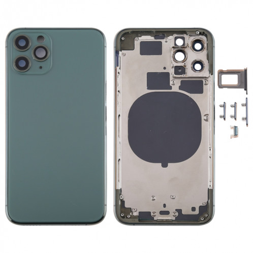 Couvercle arrière du boîtier avec plateau de la carte SIM, touches latérales et objectif de la caméra pour iPhone 11 Pro (vert) SH11GL440-06