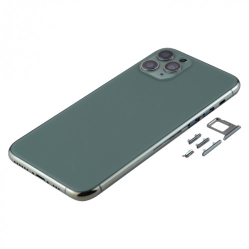 Couvercle arrière du boîtier avec plateau de la carte SIM, touches latérales et objectif de la caméra pour iPhone 11 Pro (vert) SH11GL440-06