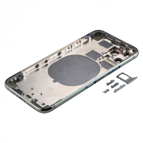 Couvercle arrière du boîtier avec plateau de la carte SIM, touches latérales et objectif de la caméra pour iPhone 11 Pro (vert) SH11GL440-06