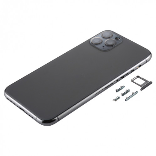 Couvercle arrière du boîtier avec plateau de la carte SIM, touches latérales et objectif de la caméra pour iPhone 11 Pro (gris) SH11HL740-06