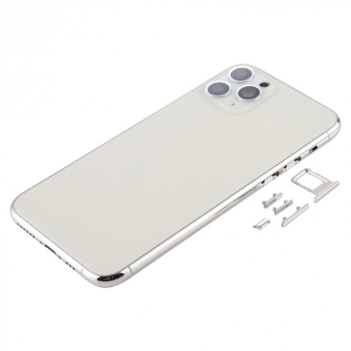 Couvercle arrière du boîtier avec plateau de la carte SIM, touches latérales et objectif de la caméra pour iPhone 11 Pro (argent) SH11SL5-06