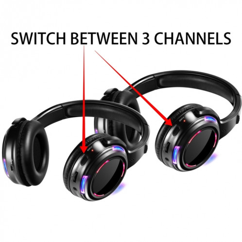 UHF-9 Casque LED Écouteur sans fil à suppression de bruit (Noir) SH651B1658-07