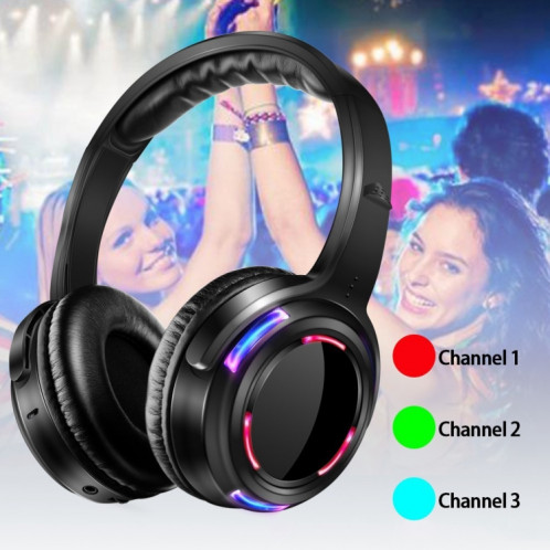 UHF-9 Casque LED Écouteur sans fil à suppression de bruit (Noir) SH651B1658-07