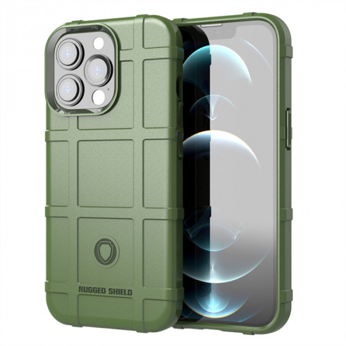 Bouclier robuste Couverture complète Coque TPU antichoc pour iPhone 13 Pro (Vert) SH803G734-07