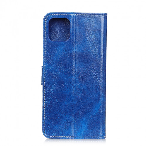 Housse en cuir à rabat horizontal Retro Crazy Horse Texture pour iPhone 11 Pro Max, avec porte-carte et fentes pour cartes, cadre photo et porte-monnaie (bleu) SH001L1156-07