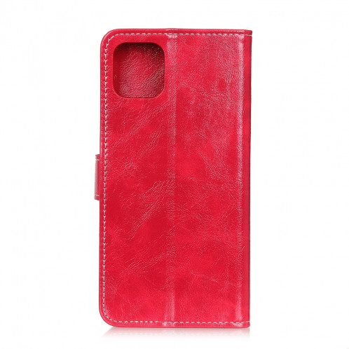 Housse en cuir à rabat horizontal Retro Crazy Horse Texture pour iPhone 11 Pro Max, avec porte-carte et fentes pour cartes, cadre photo et porte-monnaie (Rouge) SH001R579-07