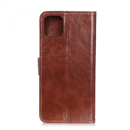 Housse en cuir à rabat horizontal Retro Crazy Horse Texture pour iPhone 11 Pro Max, avec porte-carte et fentes pour cartes, cadre photo et porte-monnaie (Marron) SH001Z1534-07