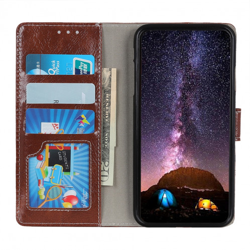Housse en cuir à rabat horizontal Retro Crazy Horse Texture pour iPhone 11 Pro Max, avec porte-carte et fentes pour cartes, cadre photo et porte-monnaie (Marron) SH001Z1534-07