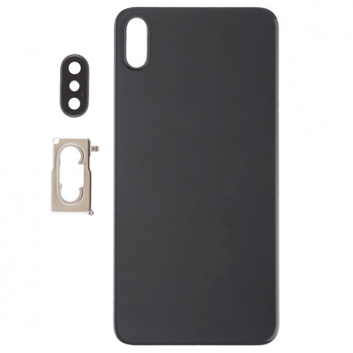 Coque arrière de batterie avec lunette arrière et objectif et adhésif pour iPhone XS Max (Noir) SH35BL1253-06