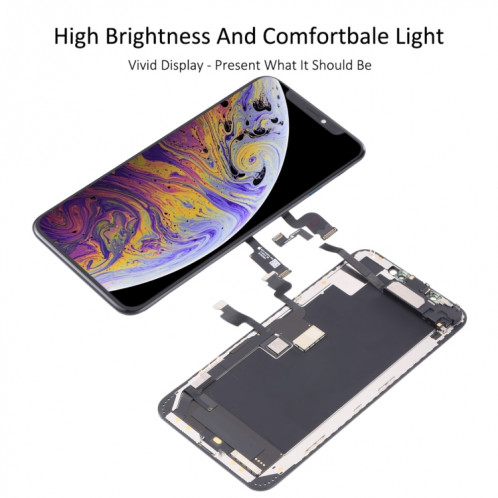 Écran LCD d'origine et numériseur Assemblage complet avec câble flexible en haut-parleur pour iPhone XS Max SH5036941-07