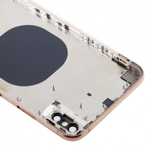 Coque arrière avec objectif pour appareil photo, plateau de carte SIM et touches latérales pour iPhone XS Max (Or) SH06JL604-06