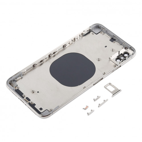 Coque arrière avec objectif pour appareil photo, plateau de carte SIM et touches latérales pour iPhone XS Max (blanc) SH06WL364-06