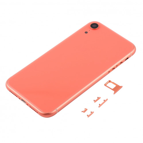 Coque arrière avec objectif d'appareil photo, plateau pour carte SIM et touches latérales pour iPhone XR (Coral) SH64EL1136-06