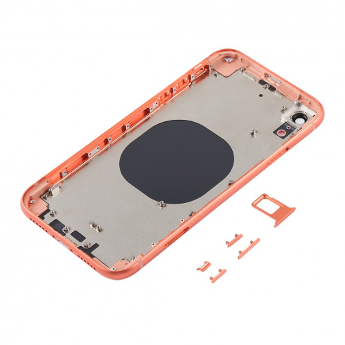 Coque arrière avec objectif d'appareil photo, plateau pour carte SIM et touches latérales pour iPhone XR (Coral) SH64EL1136-06