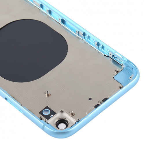 Coque arrière avec objectif d'appareil photo, plateau pour carte SIM et touches latérales pour iPhone XR (bleu) SH64LL528-06