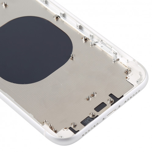 Coque arrière avec objectif pour appareil photo, plateau de carte SIM et touches latérales pour iPhone XR (blanc) SH64WL496-06