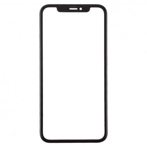 Écran avant avec lentille en verre avec cadre + Adhésif optiquement transparent OCA pour iPhone XR (noir) SH065B1159-06