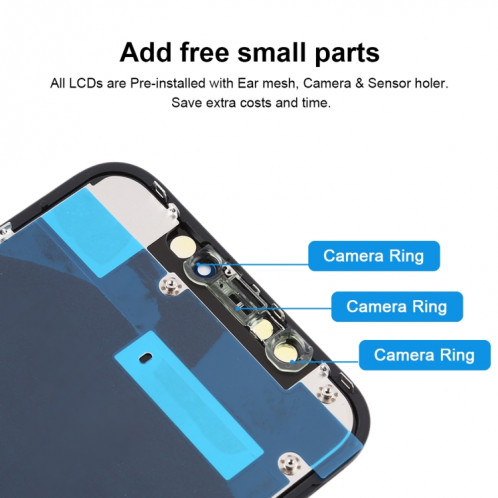 Incell TFT Material LCD Screen et Digitizer Full Assembly pour iPhone XR (Noir) SH129B1287-014